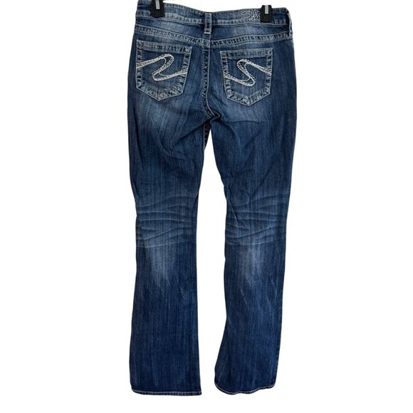 Silver Jeans Aiko Bootcut Womens Jeans W28 L35 Dark Wash Denim 5-Pocket Design - Picture 2 of 7